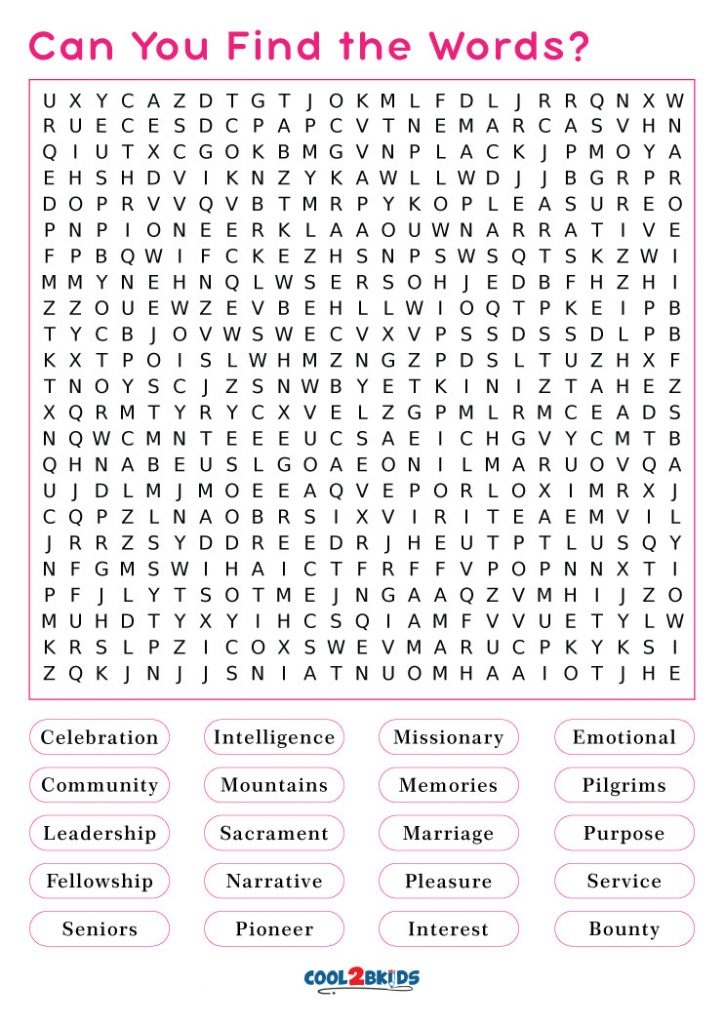 Printable Word Searches For Seniors Cool2bKids Printable Word Search
