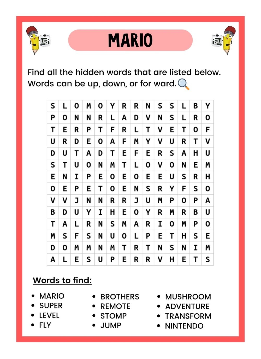puzzle games for kids printable pdf