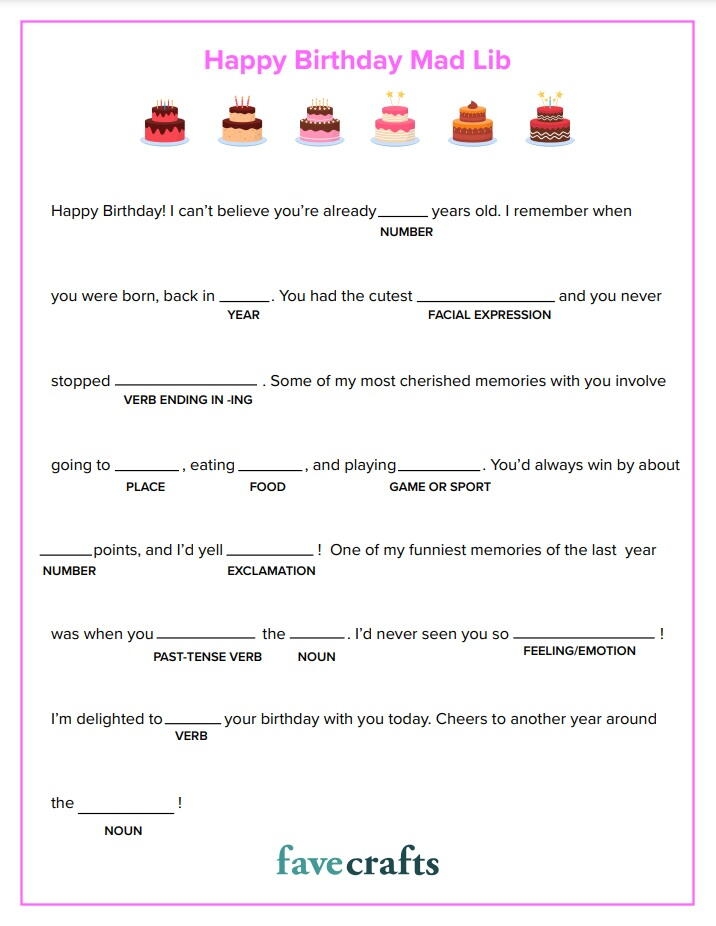 Printables Mad Libs Worksheets Library