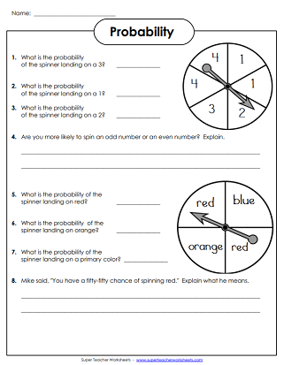 Probability Worksheets With Answers PDF Predictions And Worksheets 