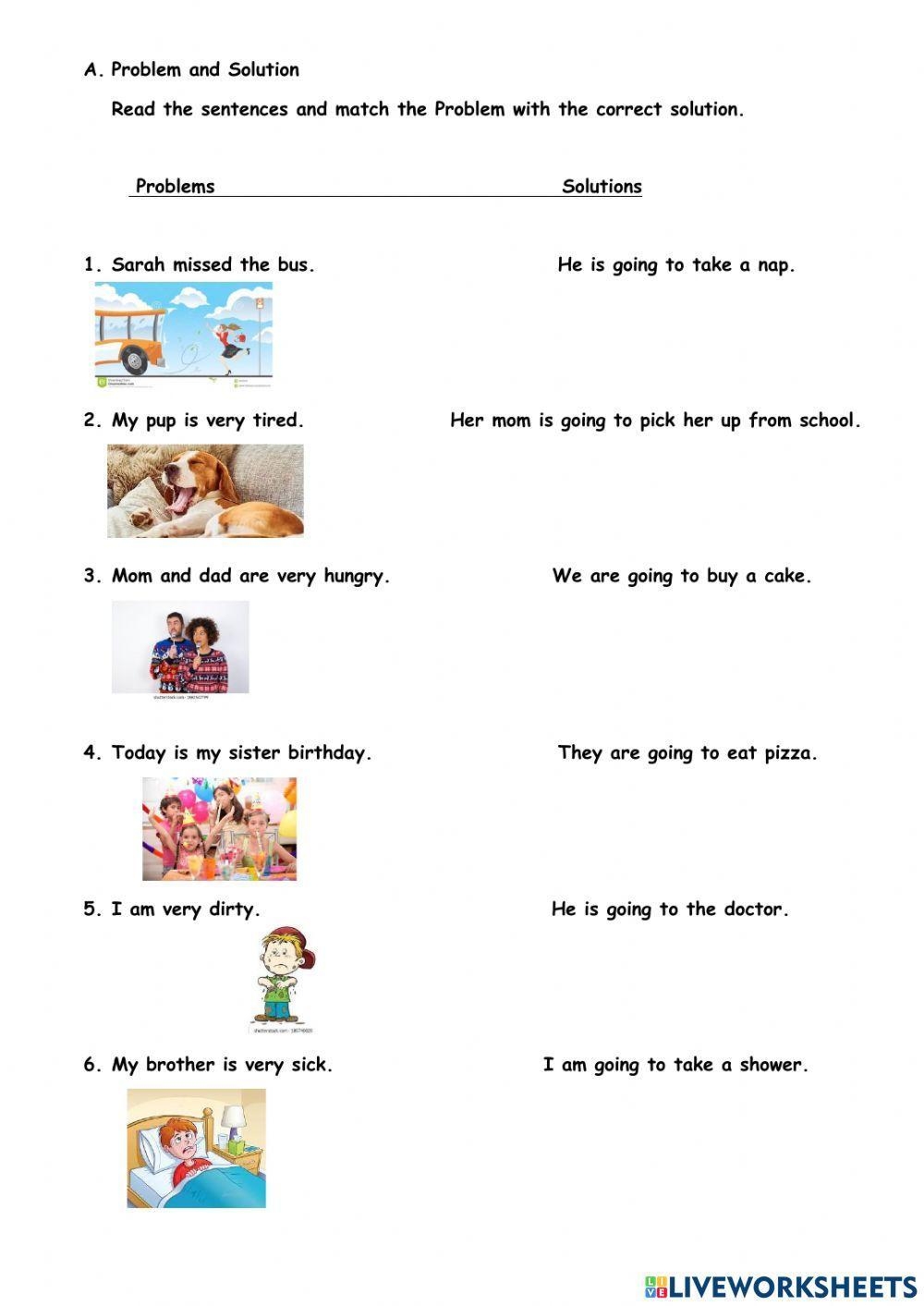 size of the problem worksheets