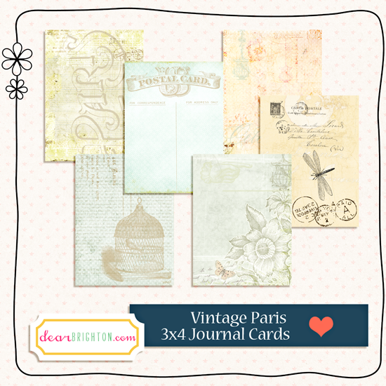  PROJECT LIFE VINTAGE PARIS 3X4 PRINTABLE CARDS Mini Albums 