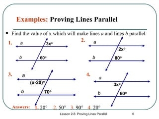 proving lines parallel worksheet