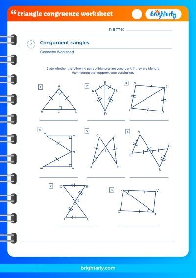 proving triangle congruence worksheet with answers pdf