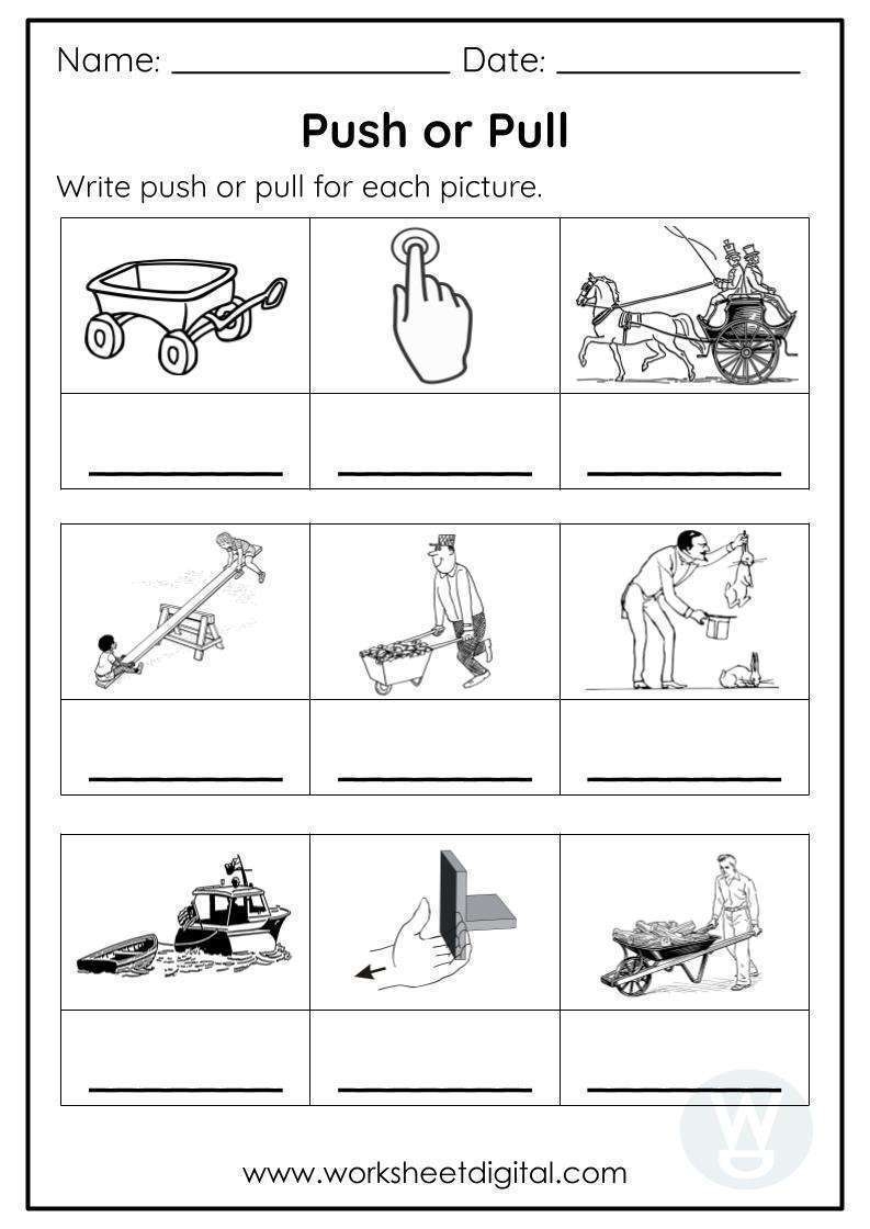 Push Or Pull Worksheet Digital Worksheets Library