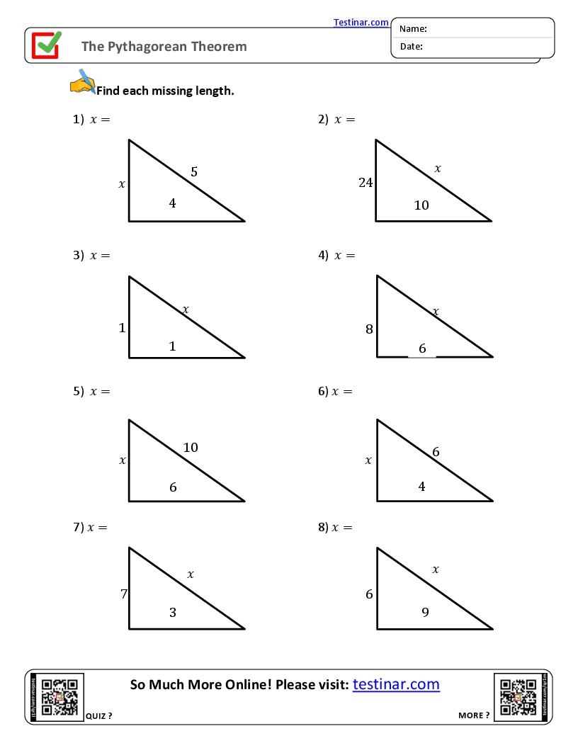 Pythagoras Theorem Worksheet Teaching Resources Worksheets 
