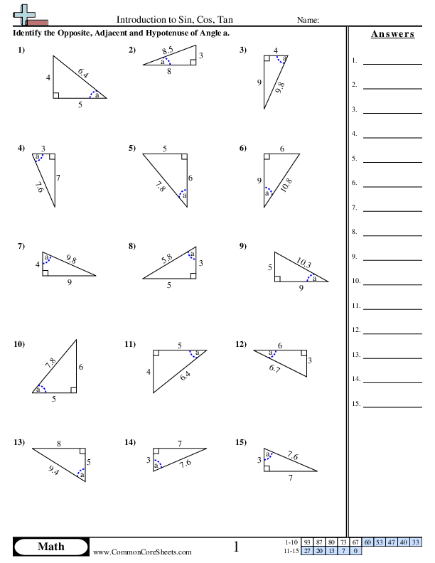 Pythagoras Trigonometry Worksheets Library