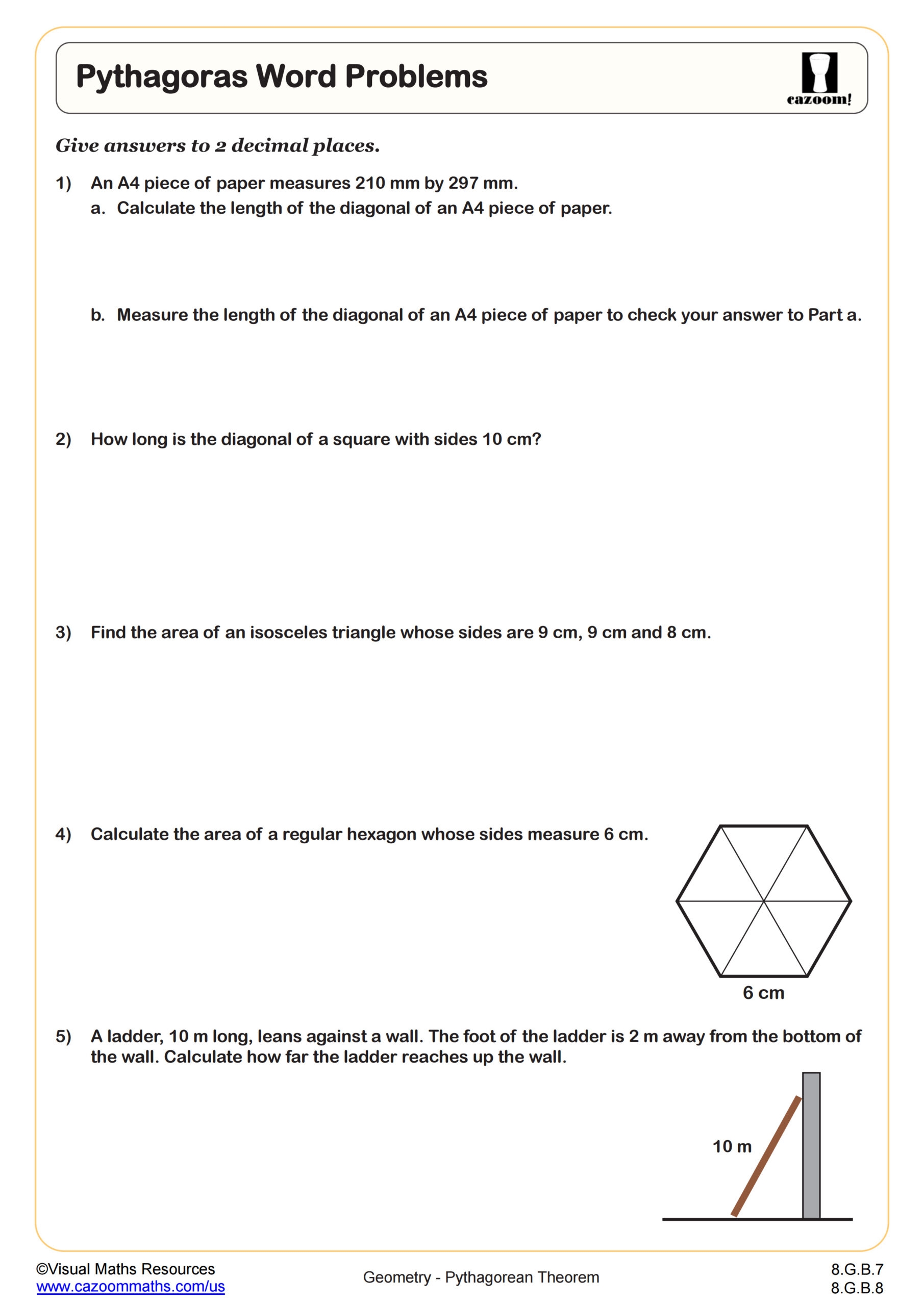 pythagorean theorem worksheet with answers