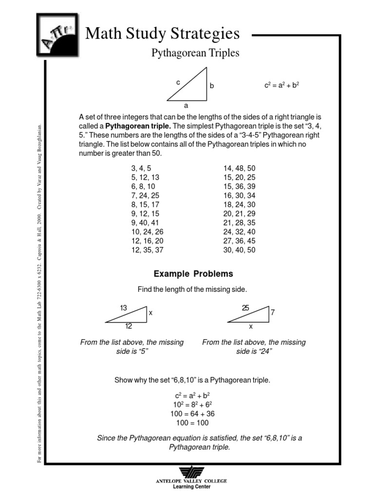 Pythagorean Theorem Worksheets Worksheets Library