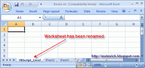 QTP How To Rename Excel Worksheet
