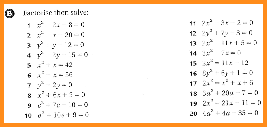 Quadratic Equations By Factorisation Worksheet Free Worksheets Samples