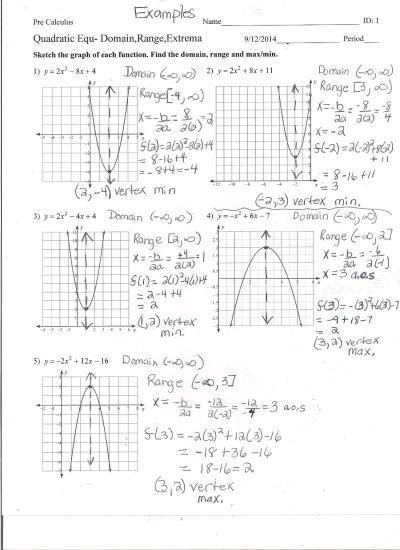 Quadratic Transformation Worksheet Answer Key Quadraticworksheet
