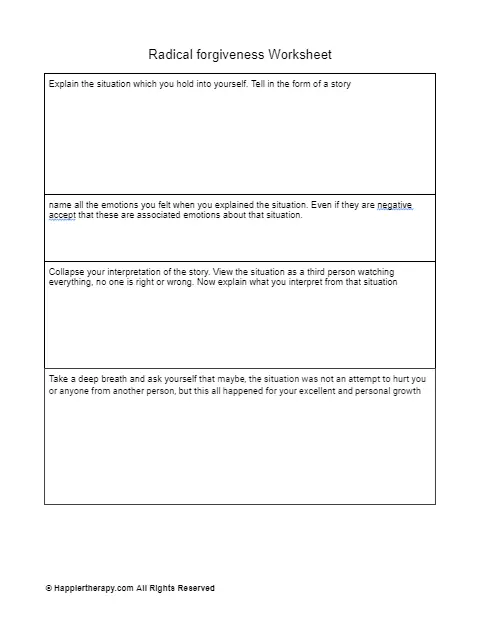 Radical Forgiveness Worksheet HappierTHERAPY