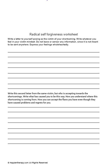 Radical Self Forgiveness Worksheet HappierTHERAPY