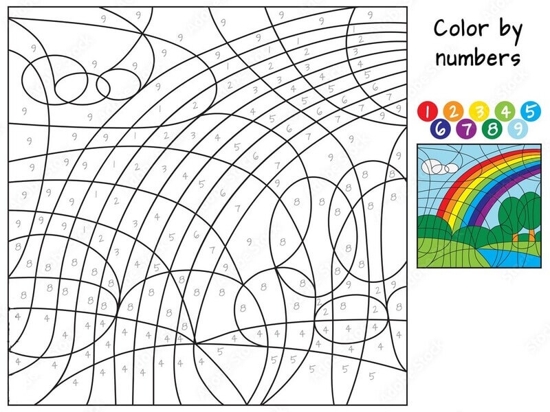 Rainbow Color Wall Color By Number Download Print Now 