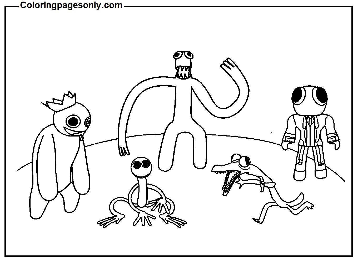 rainbow friends pictures to color printable