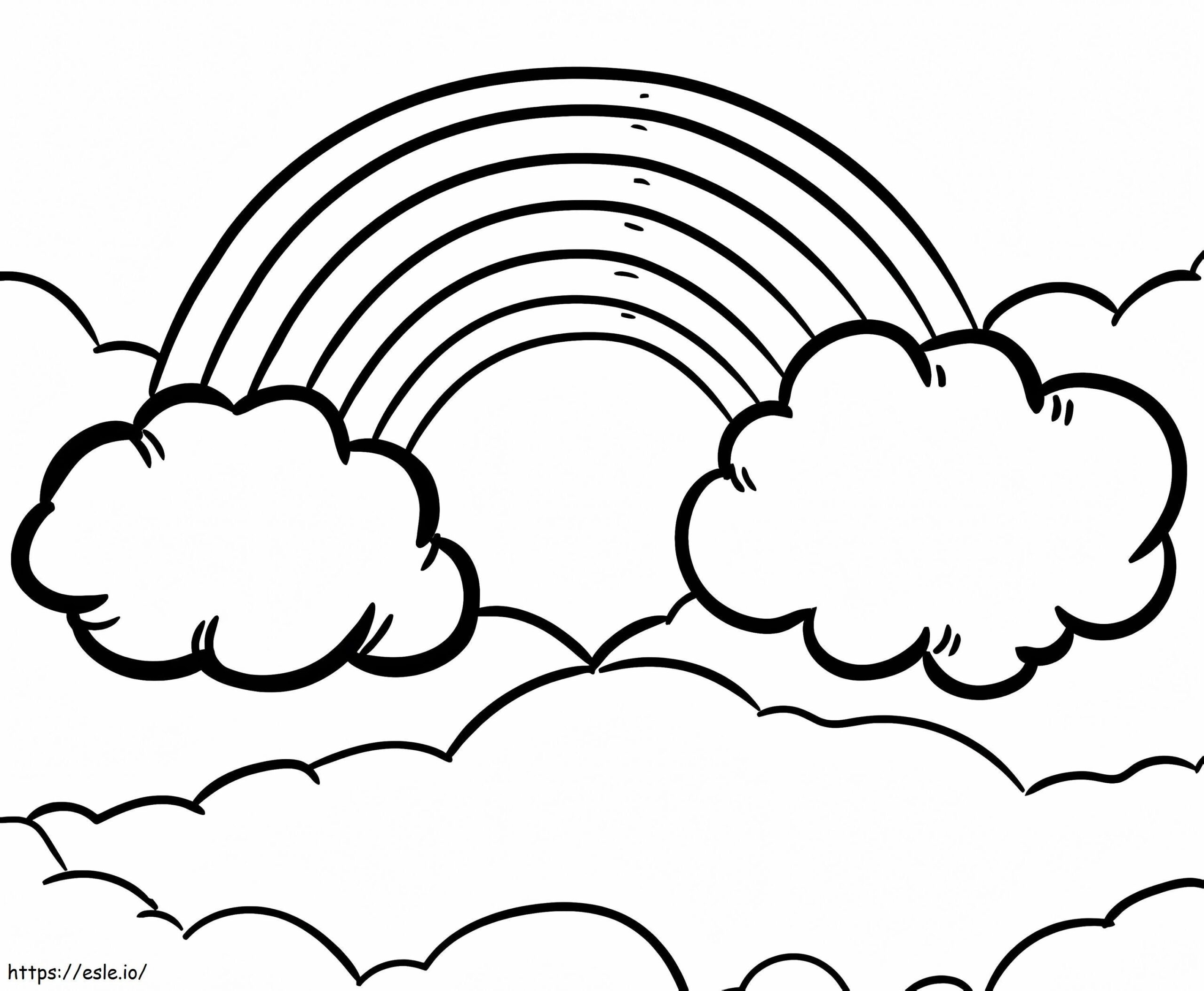 Rainbow In Sky Coloring Page