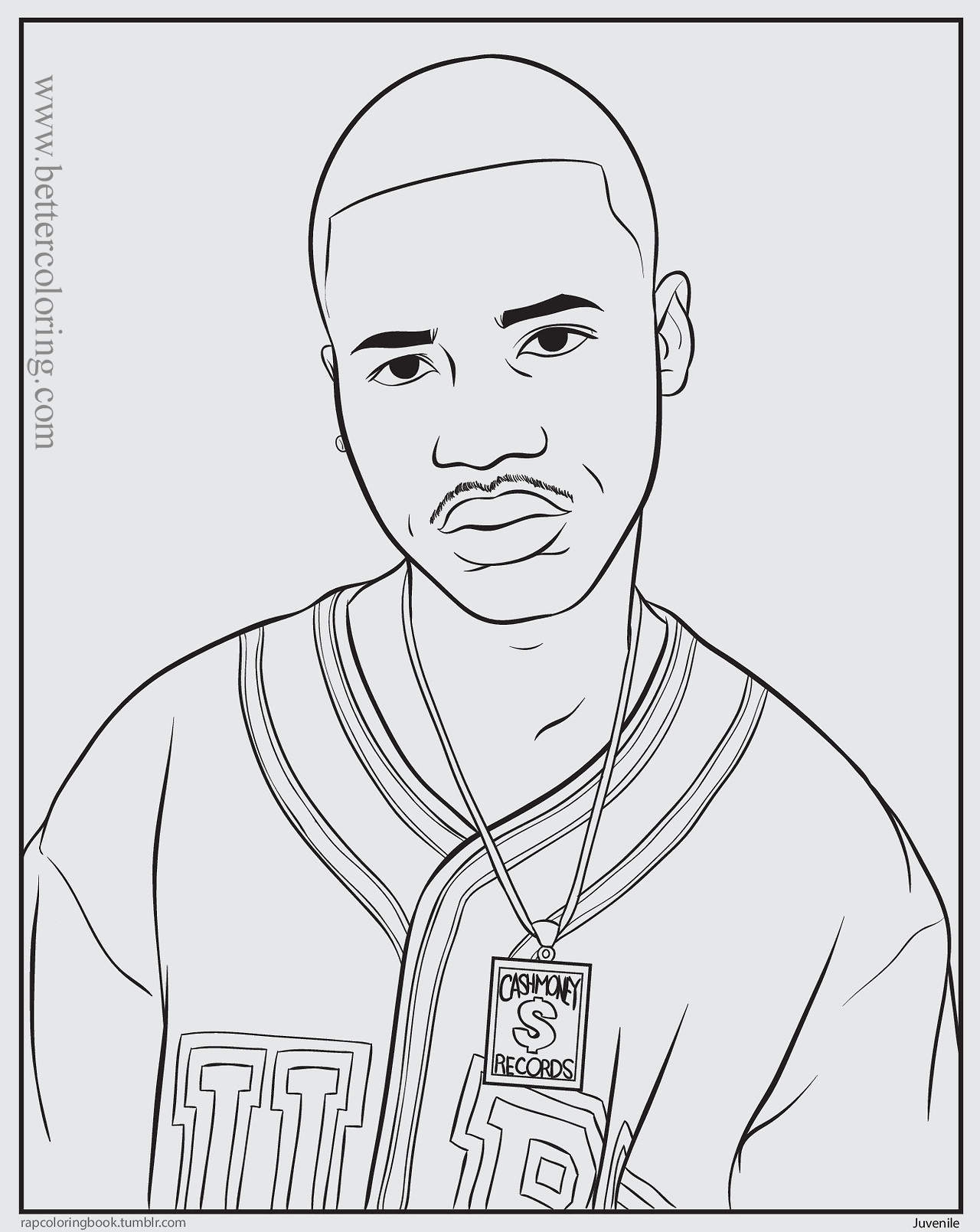Rapper Coloring Pages Black And White Free Printable Coloring Pages