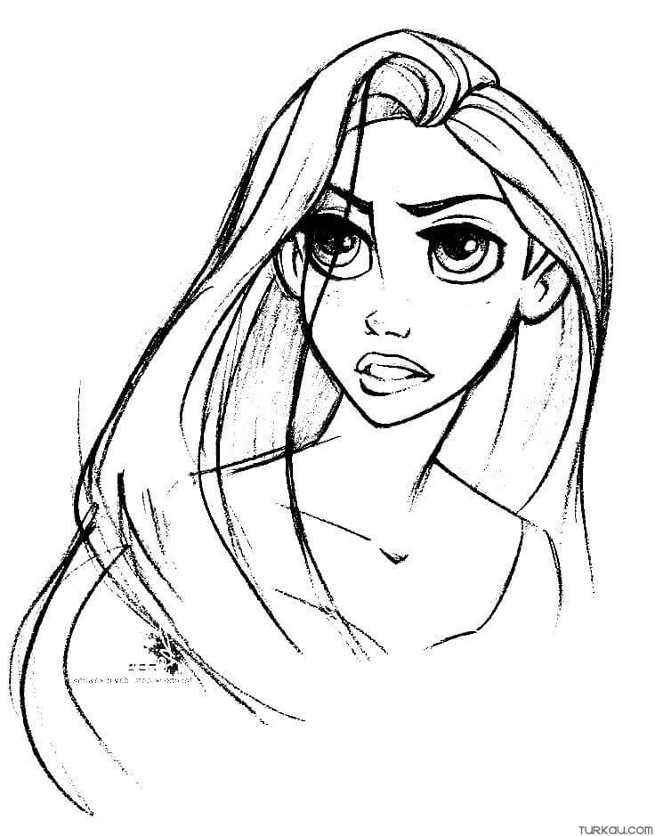 Rapunzel Tangled Coloring Page Turkau