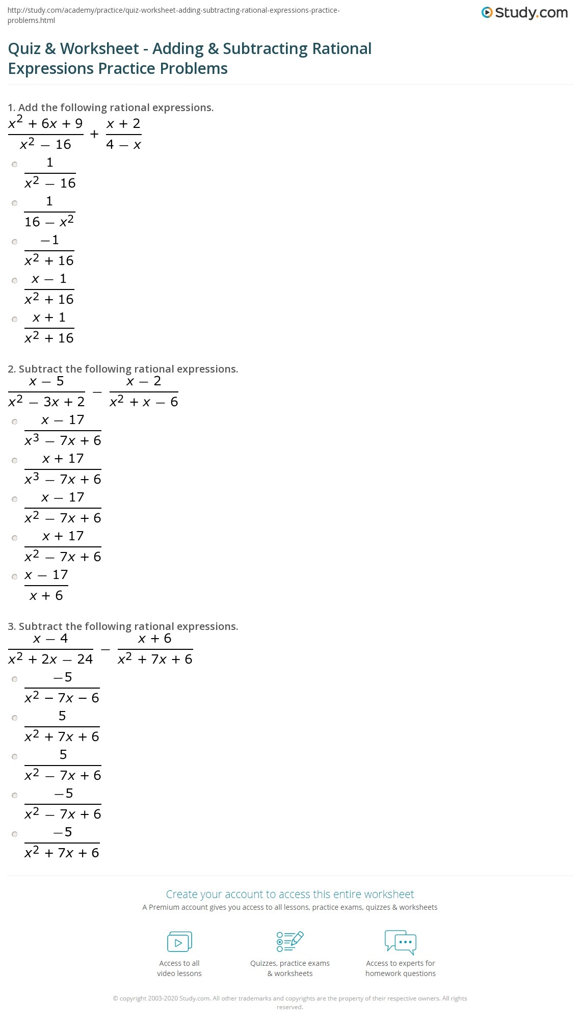 Rational Expressions Worksheet Answers Pro Worksheet