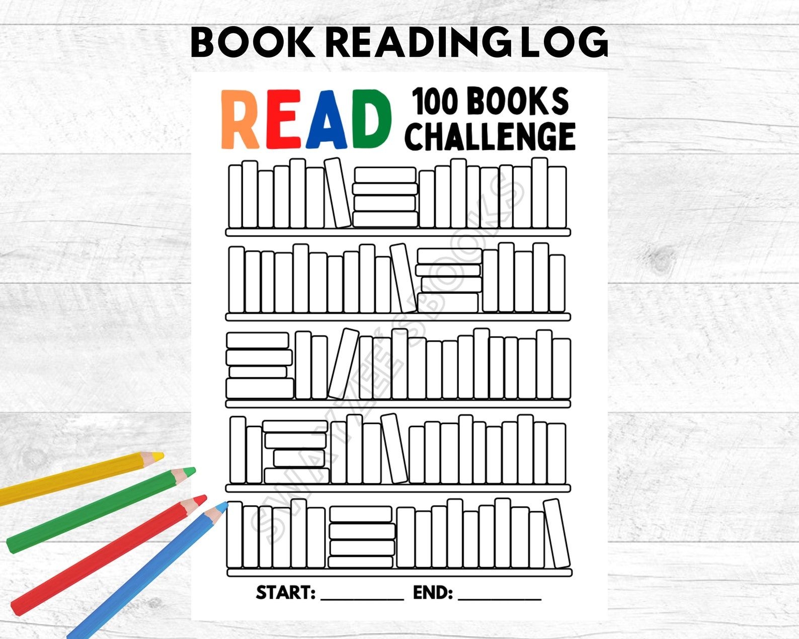 Read 100 Books Challenge Reading Log Printable Kids Etsy 100 Book 