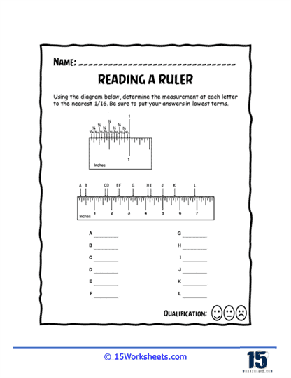 reading a ruler worksheet