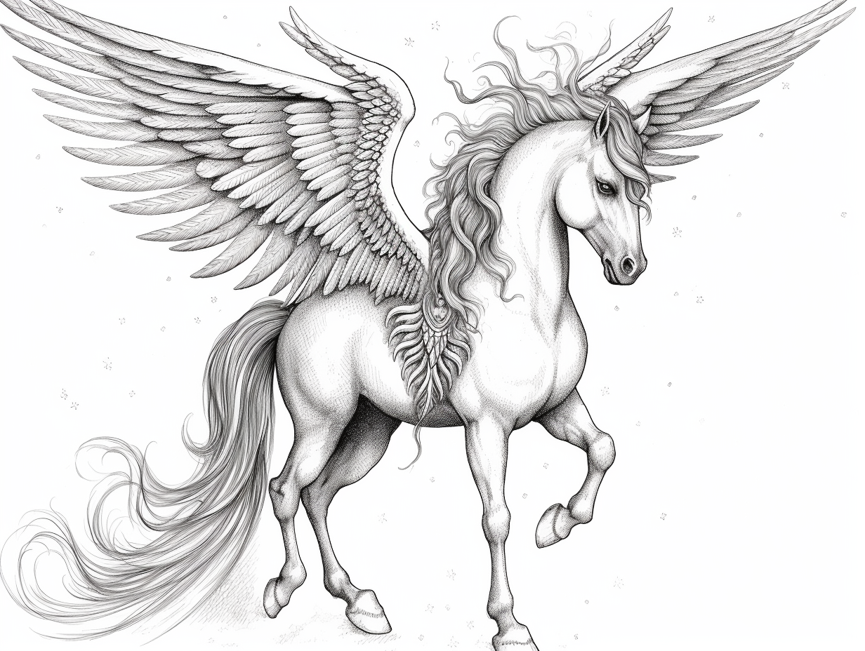 Realistic Alicorn Coloring Page Coloring Page
