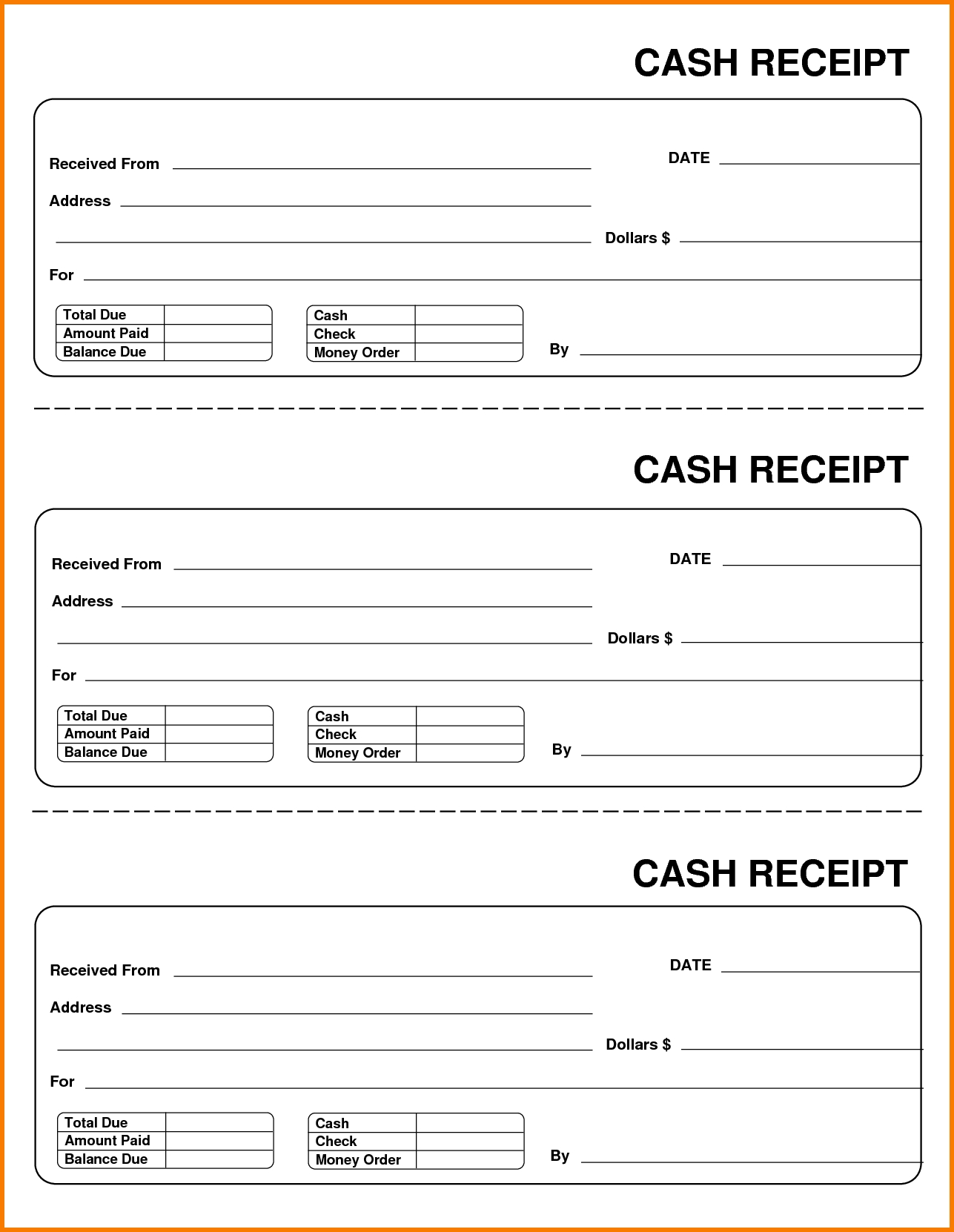 Receipt Template Pdf Printable Receipt Template