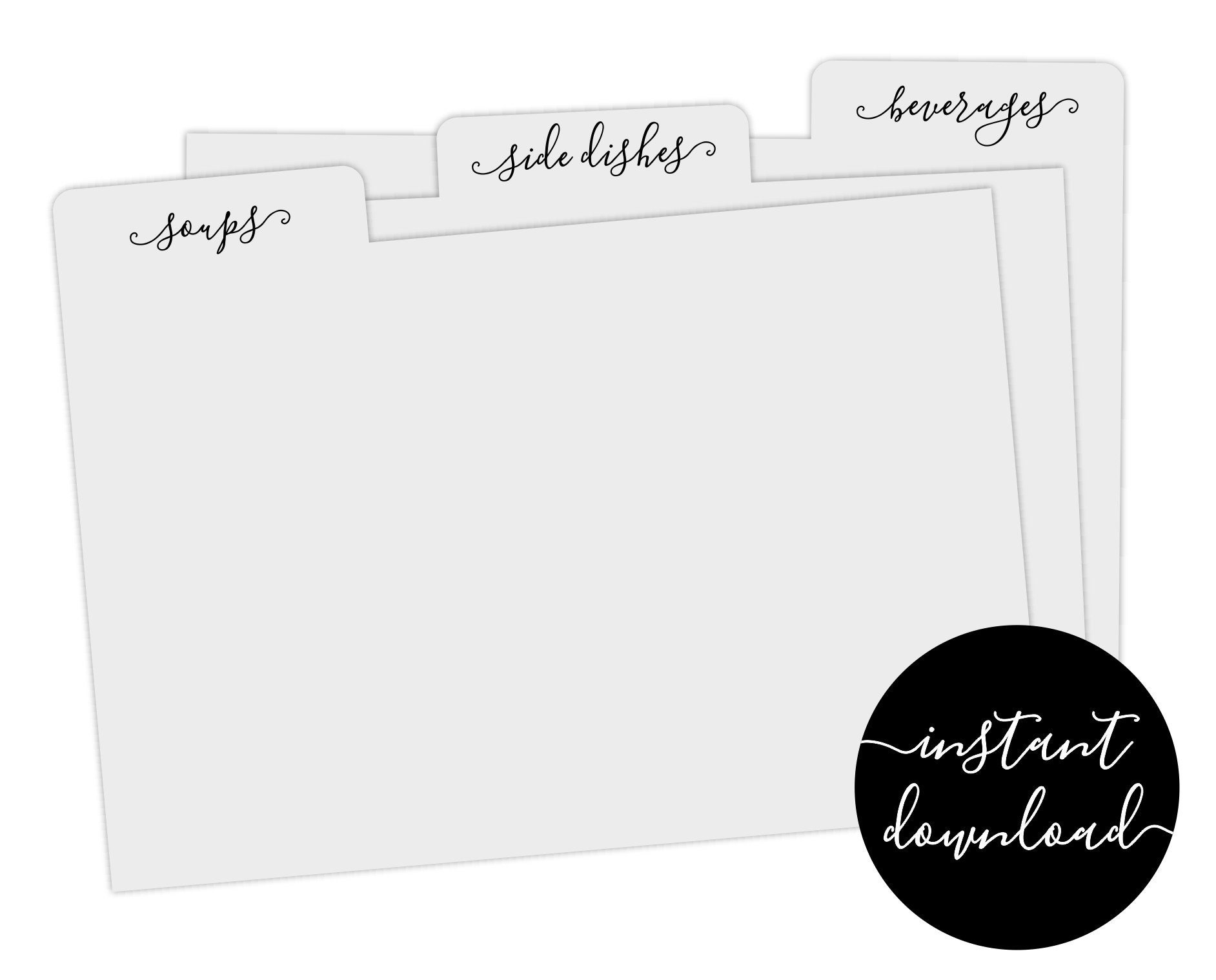 3x5 index card dividers printable