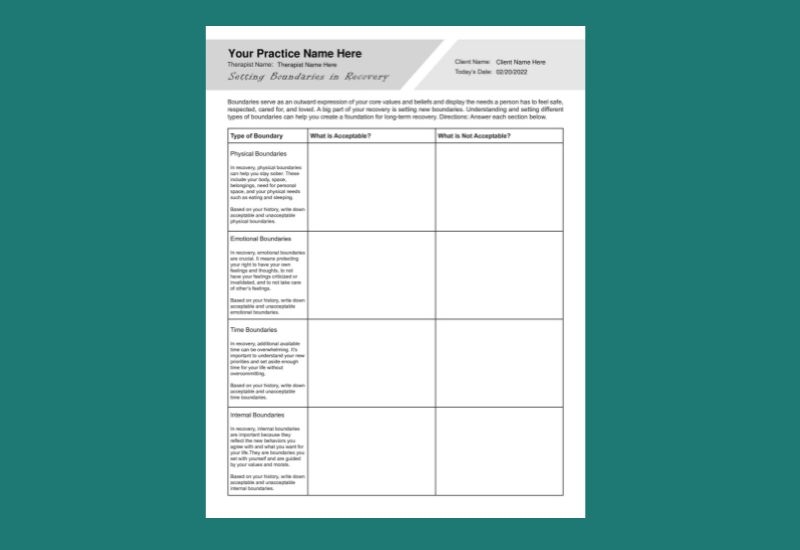 Recovery Worksheets PDF Tools For Personal Growth And Healing