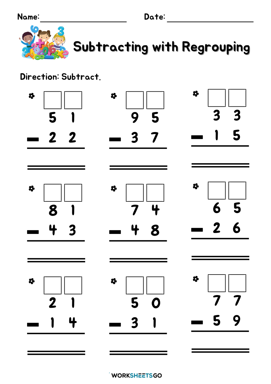 Regrouping Worksheets
