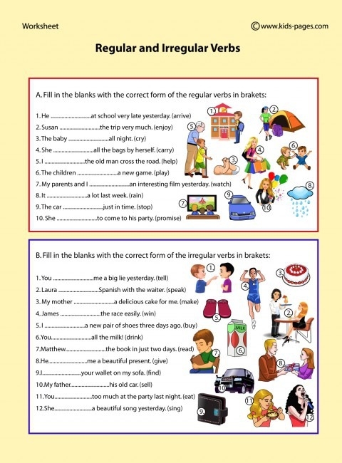 irregular verb be worksheets