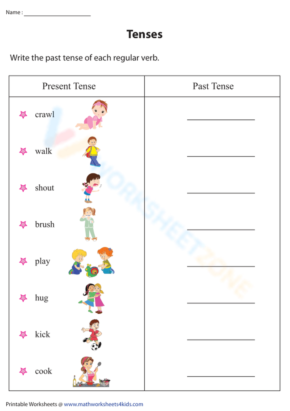 Regular Past Tense Verbs Worksheet Ultimate SLP Worksheets Library