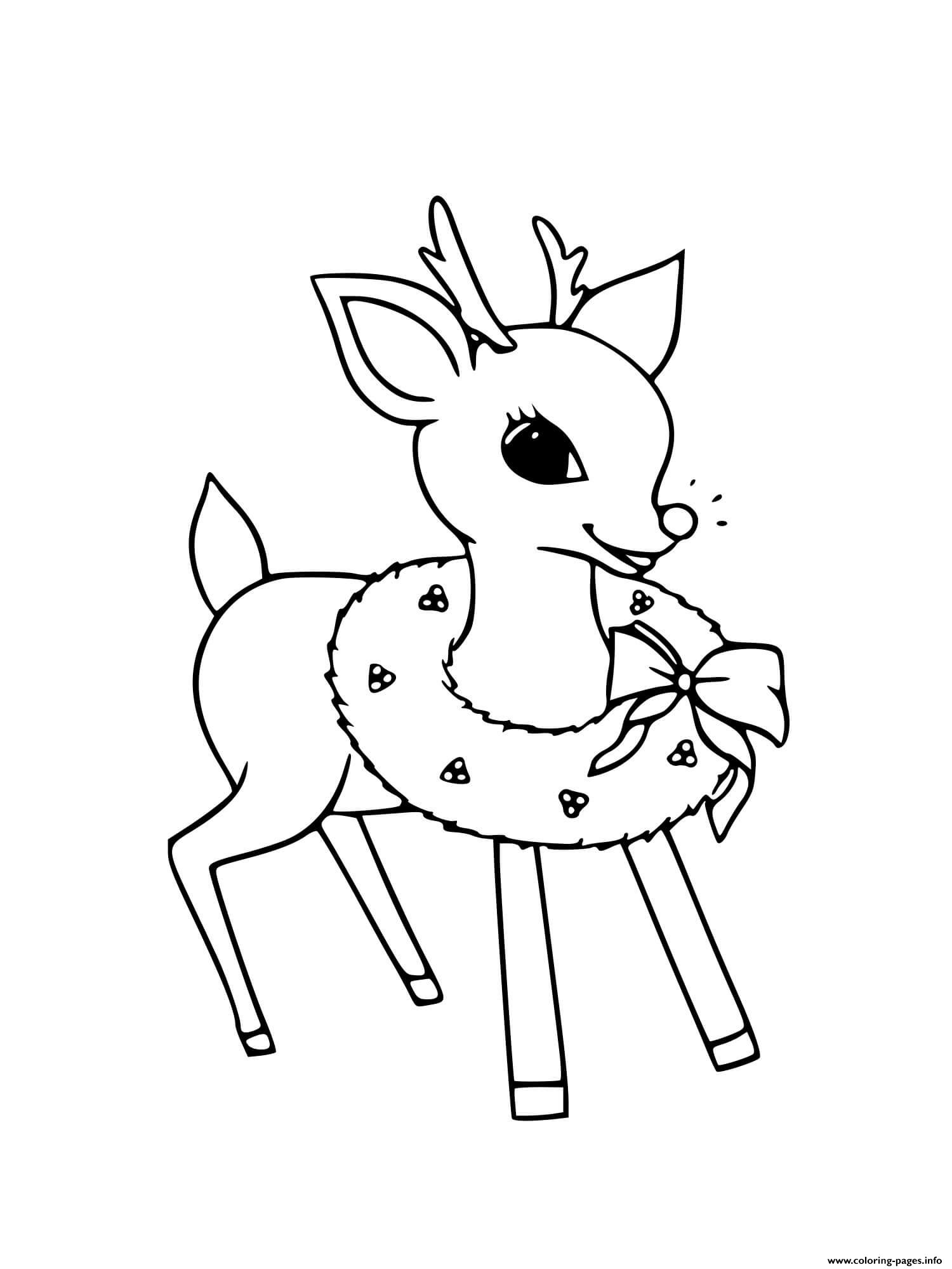Christmas Reindeer Color Pages