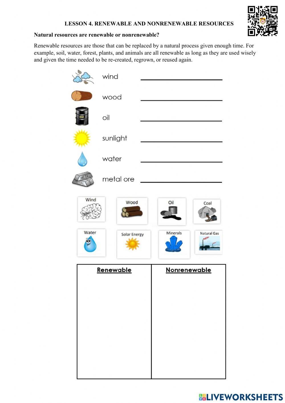 Renewable Vs Nonrenewable Energy Sources Worksheets Teach Starter 