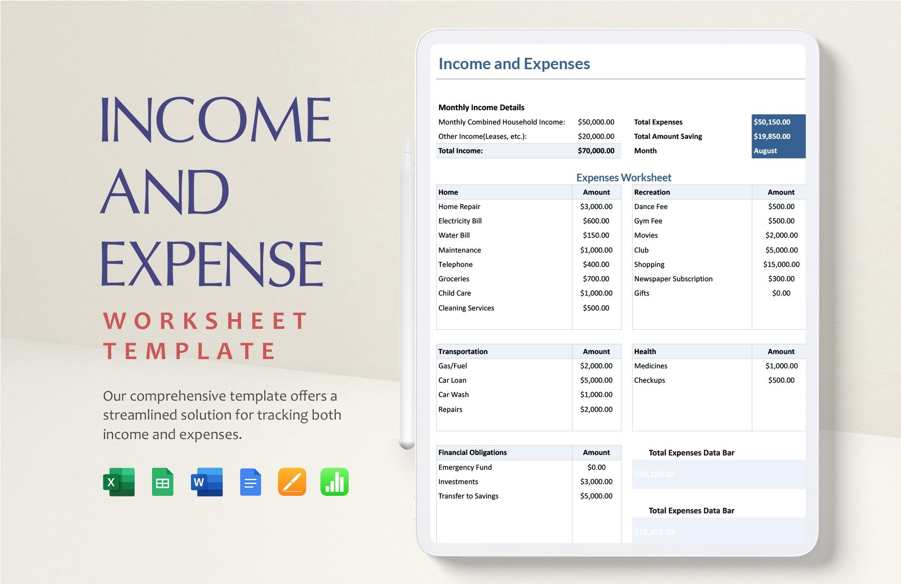 Rental Income And Expense Worksheet Fact Professional Worksheets