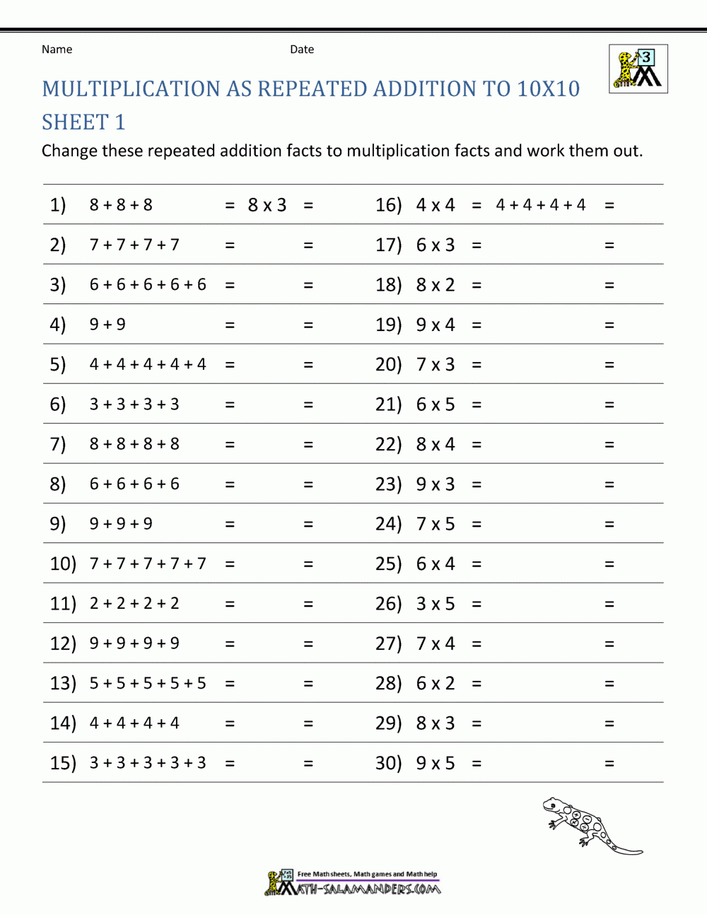 Repeated Addition Multiplication Worksheet For Kids Worksheets Library