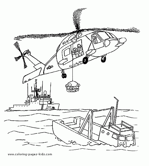 Rescue Helicopter Color Page Coloring Pages For Kids Transportation