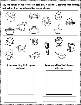 rhyming worksheets kindergarten