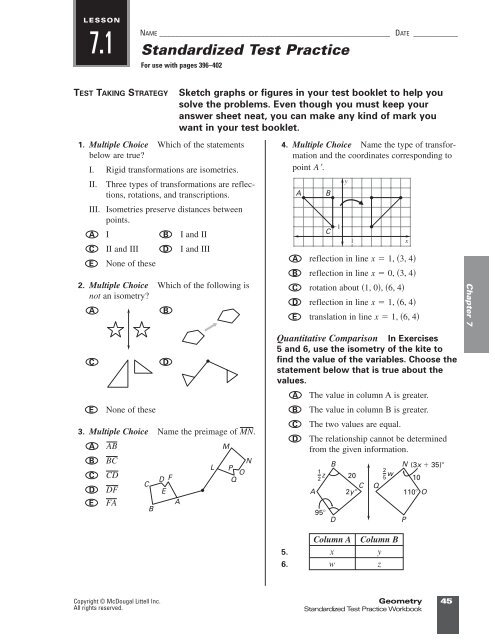 Rigid Motion In A Plane Worksheet Worksheets Library