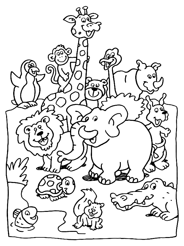 Coloring Pages Of Jungle Animals