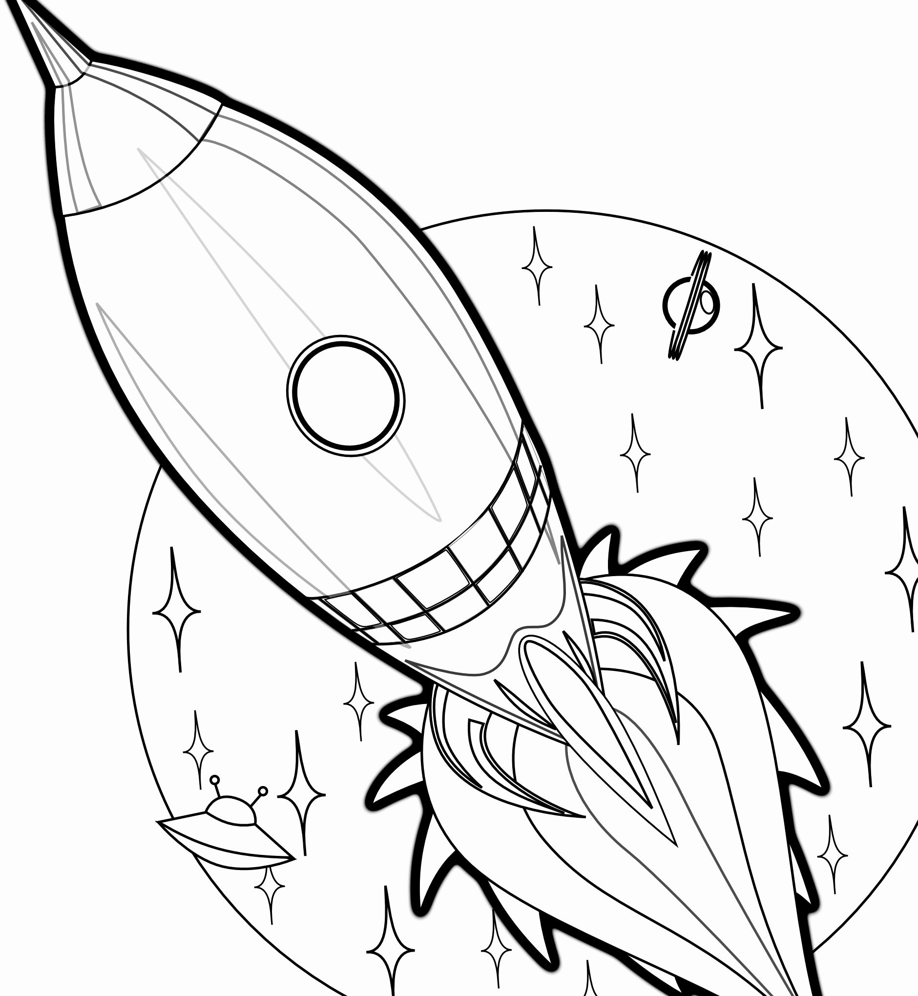 Rocket Ship Coloring Pages