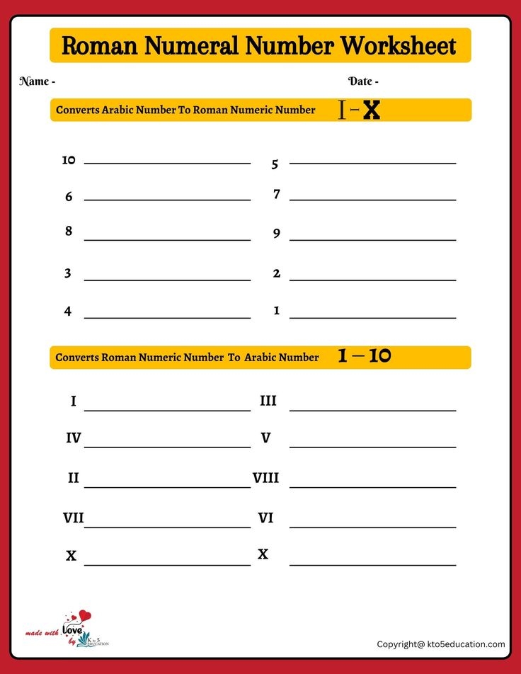 Roman Numeral Practice Worksheet FREE Download Check More At Https 