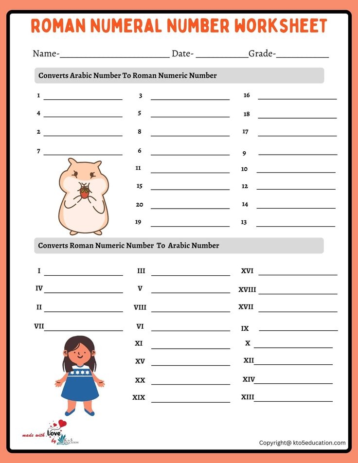 Roman Numeral Worksheet 1 To 20 FREE Download Check More At Https 