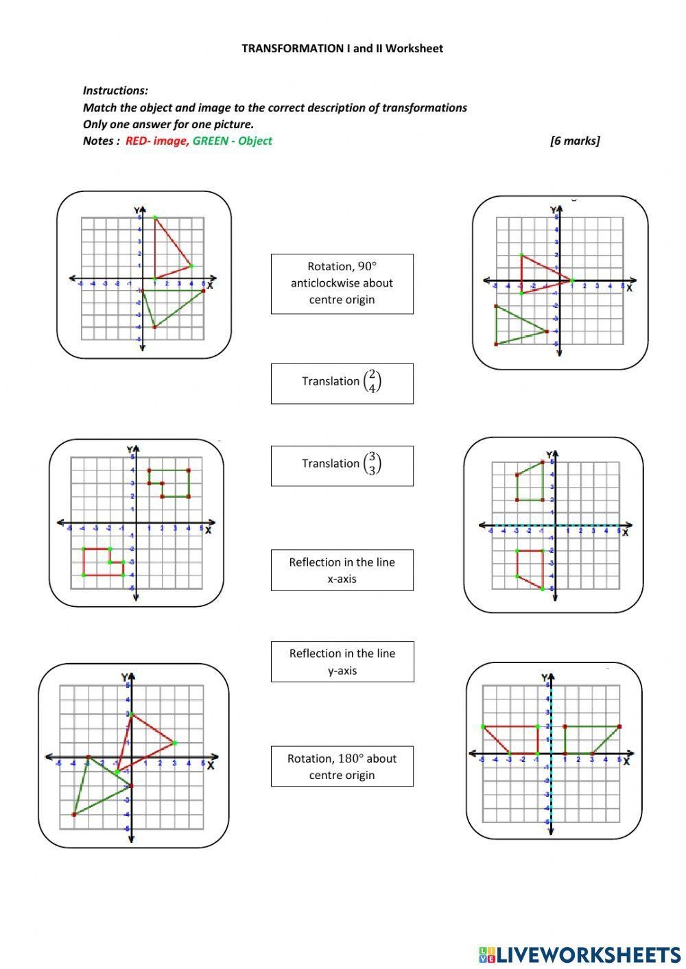 Rotations Reflections And Translations Worksheets Worksheets Library