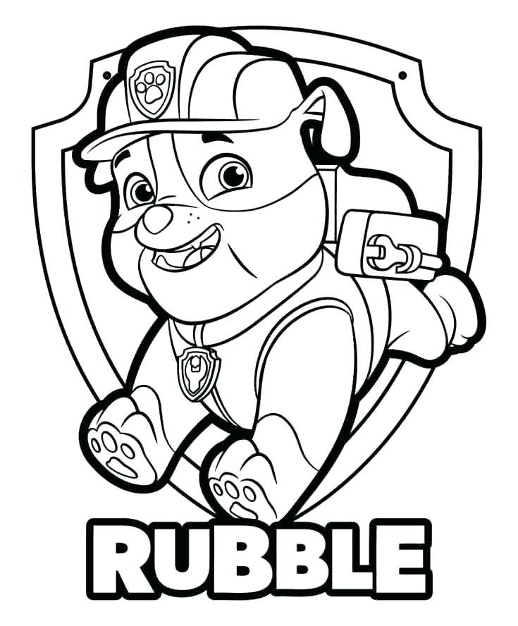 Rubble Paw Patrol Coloring Page Paw Patrol Coloring Page Paw 