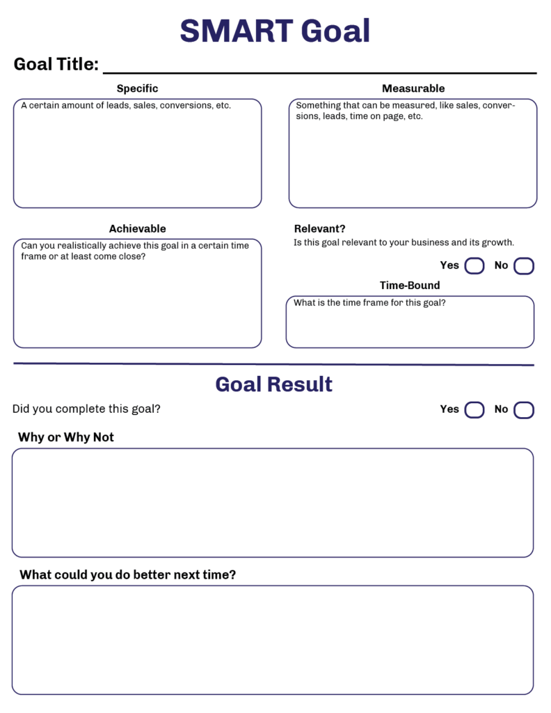 S M A R T Goals Worksheet Jacob Martella Web Development