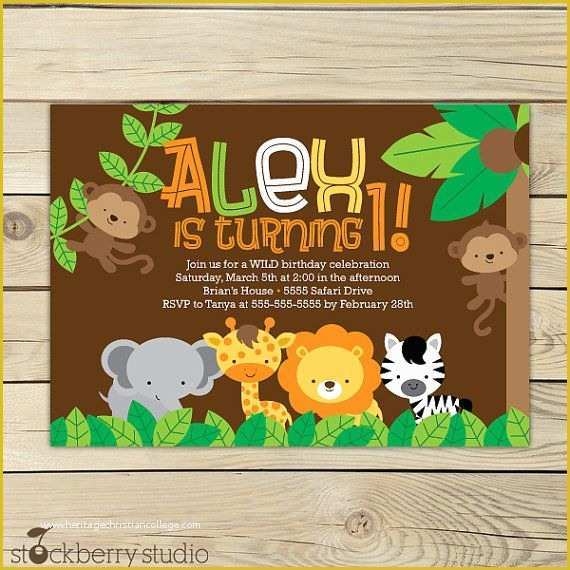 Safari Invitation Template Free Of Safari Jungle Birthday Invitation 