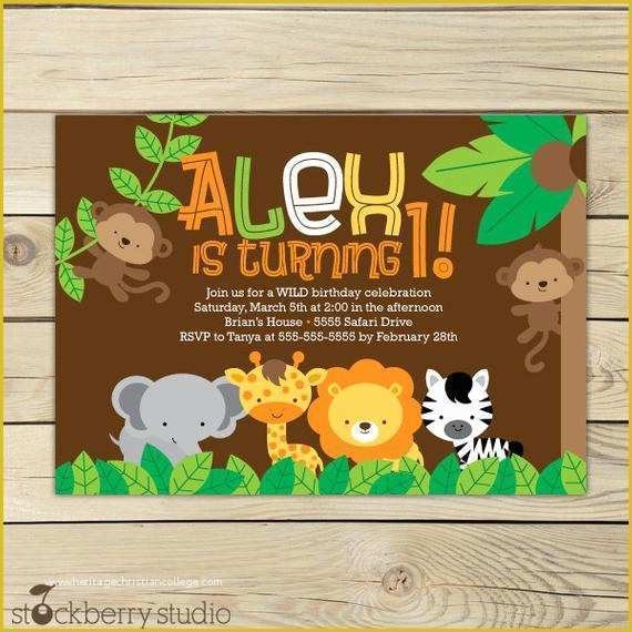 Safari Invitation Template Free Of Safari Jungle Birthday Invitation 