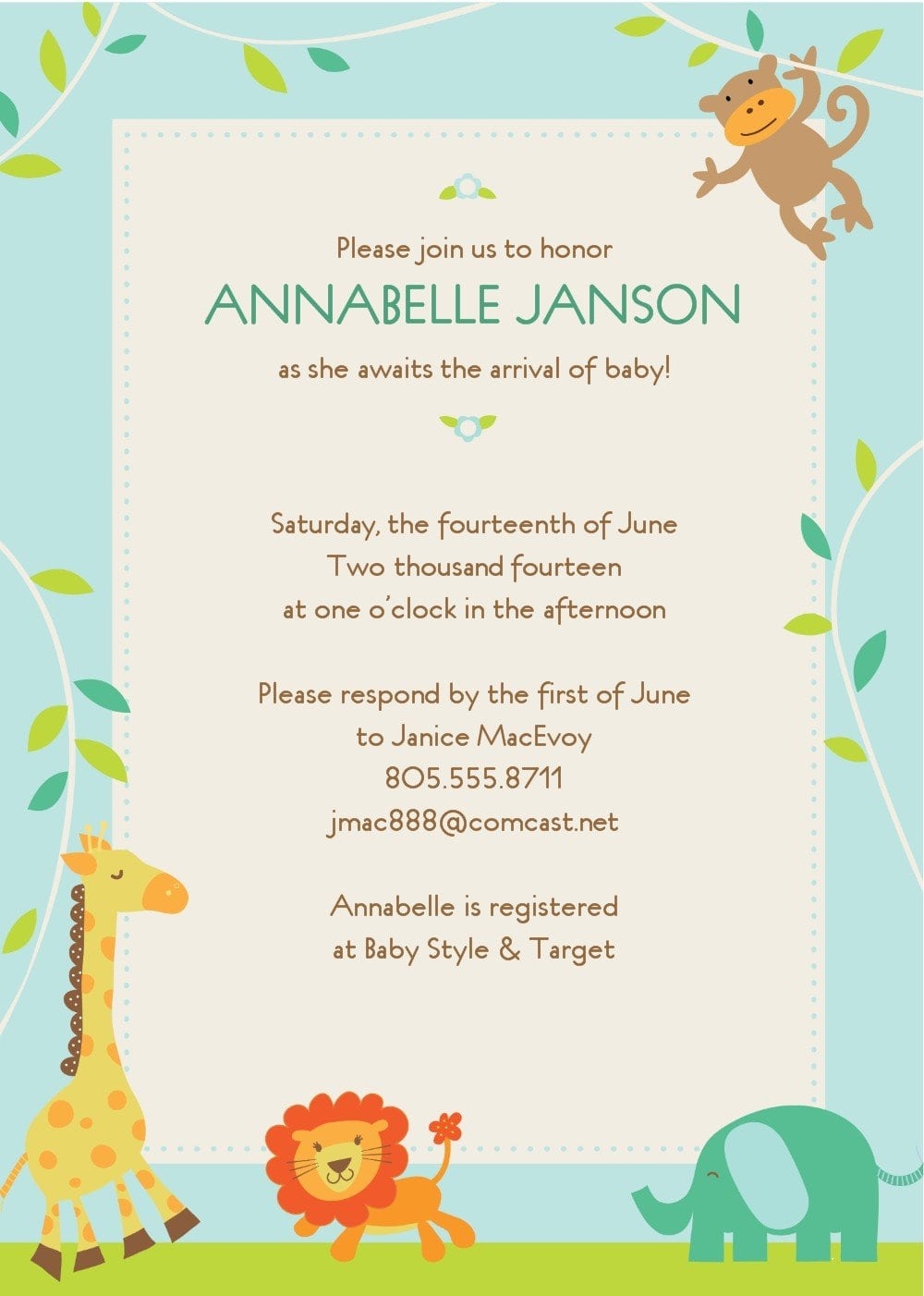 Safari Invitation Template
